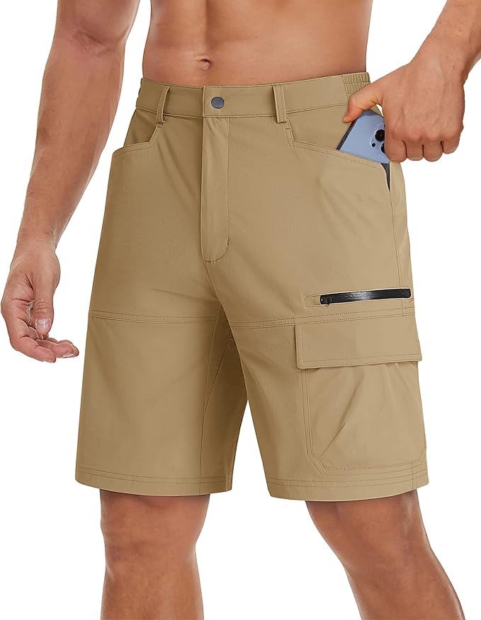 TACVASEN Men's Summer Outdoor Shorts Quick Dry Cargo Casual Work Hiking Shorts - Image 2