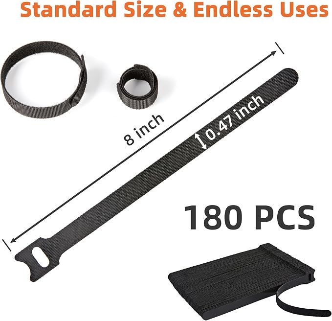 180PCS Reusable Cable Ties - Image 6