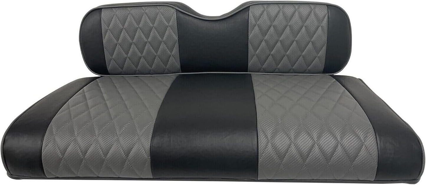 Huskey Parts Company Golf Cart Seat Cushion Set for Front Seat Lean Back & Bottom, Charcoal Gray Color for Club Car DS 2005 and Up, Golf Cart Front Seat Replacement with Mounting Hardware & Hinges