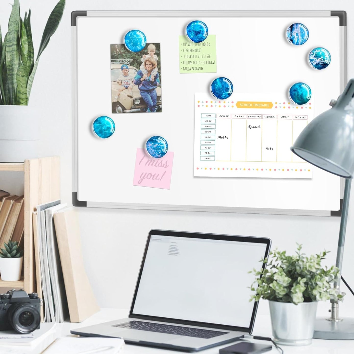 12 Pcs Glass Fridge Magnets Sticker, Cute Refrigerator Magnet, Small Whiteboard Magnets, Strong Fridge Magnets for Classroom, Kitchen, Office, Home and Cabinet (Ocean)