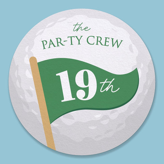 Big Dot of Happiness Personalized 19th Hole Golf Drink Coasters, 4-Inch Disposable Round Paper Coasters for Golf Clubhouse Birthday Party, Custom Funny Cocktail Table Decor for Bar Drinks - Set of 100