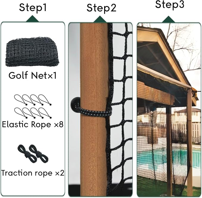 Golf Practice Net, Heavy Duty Nylon Golf Hitting Net, Golf Net Outdoor Indoor - Image 5
