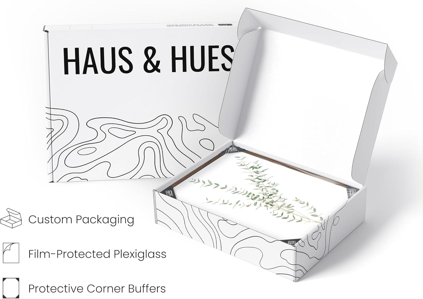 Haus and Hues Botanical Plant Wall Art Prints - Set of 4 Plant Wall Decor Prints Floral Kitchen Flower Leaves Wall Art Boho Leaf Eucalyptus Wall Decor Green Botanical Poster Set (11x14, Walnut Framed)