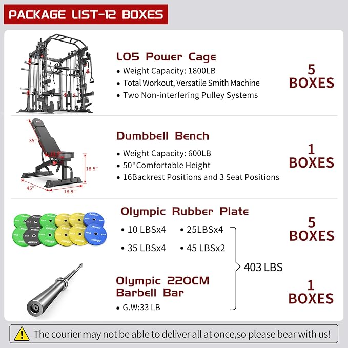 Smith Machine，Multi-Function Squat Rack Power Cage - Image 9
