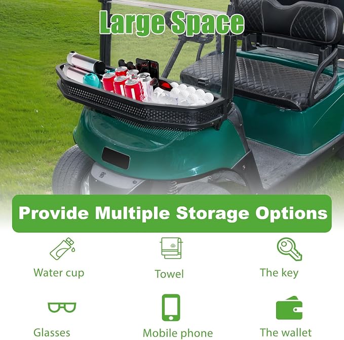 10L0L Golf Cart Front Clay Utility Cargo Basket - Image 3