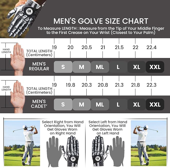 Golf Gloves Men Right Handed Golfer Left Hand Leather Stylish Value 2 Pack - Image 6