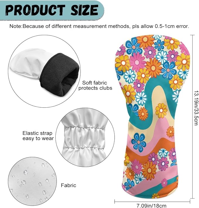 Golf Club Head Covers for Club Protective, Waterproof PU Leather Driver Fairway - Image 6
