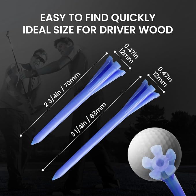 FINGER TEN Golf Tees Plastic Unbreakable Easy to Find Bulk Value 500 Count - Image 3