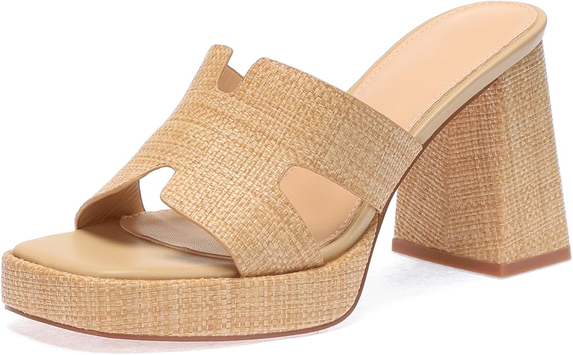 Monrovia Womens Sandals Heels for Women Slide On Block Chunky Platform High by Monrovia