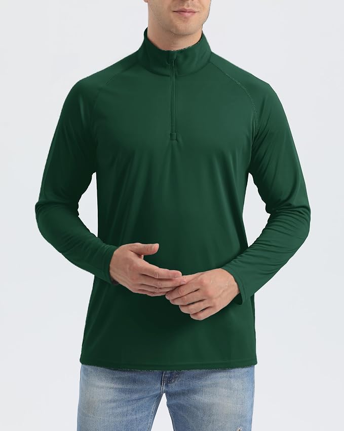 Boladeci Men's UPF 50+ Sun Shirts 1/4 Zip Long Sleeve SPF UV Protection - Image 2