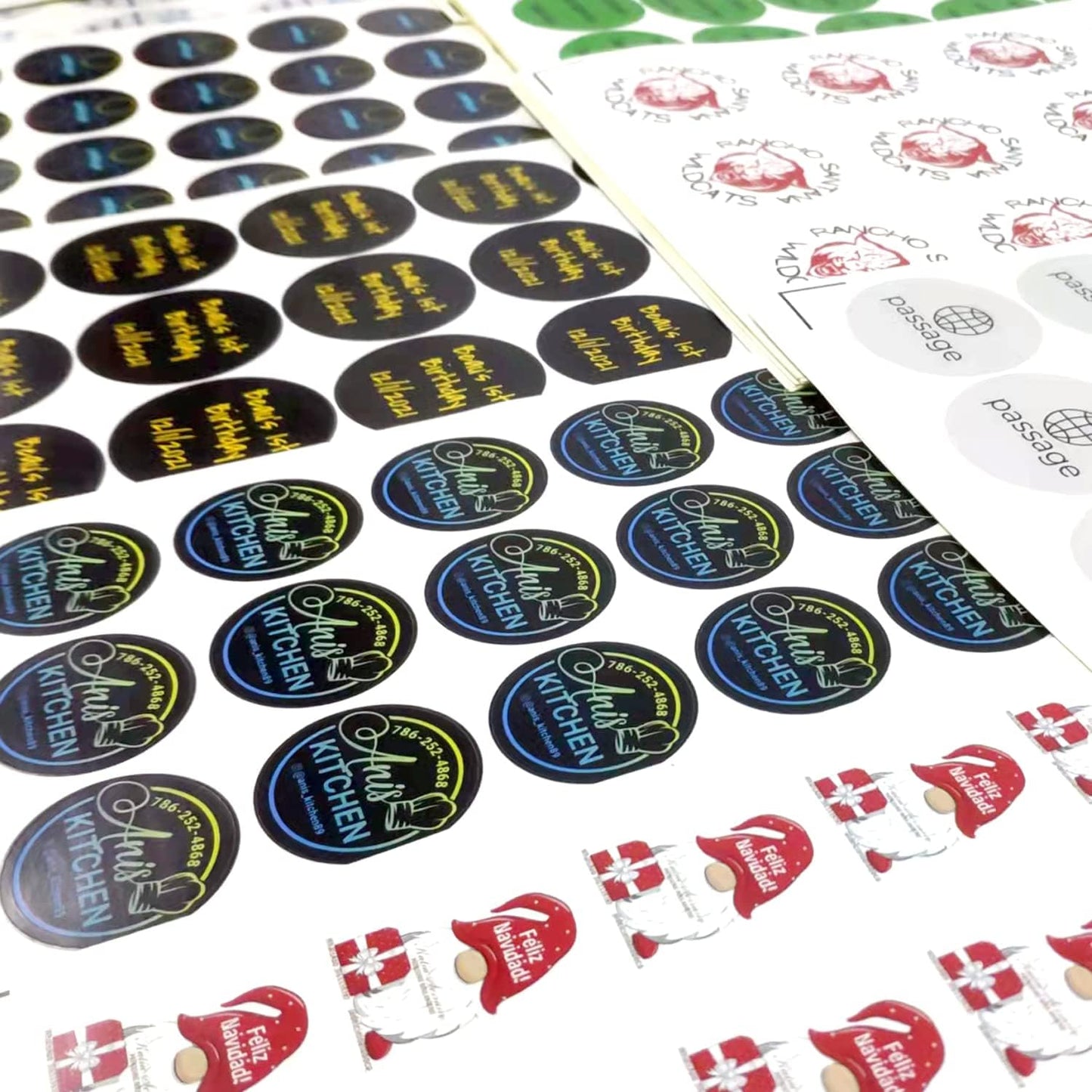 Custom 100-500 Stickers with Any Image Logo and Text. Personalized Labels for Business Logo, Thank You Notes (Square, 1 Inch)