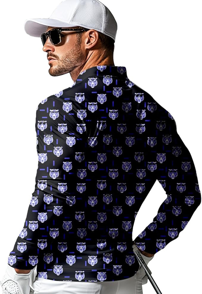 Men's Long Sleeve Golf Shirt Quick Dry 3 Button Work Fishing Outdoor Casual - Image 2