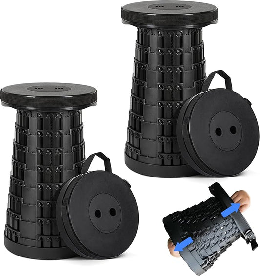 Upgraded Collapsible Stool 2-Pack, 620lbs Max Weight, Lightweight Yet Sturdy by PrestigeOutback