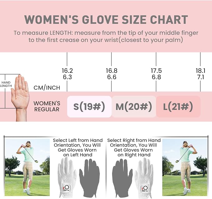 FINGER TEN Womens Golf Glove Right Handed Golfer Left Hand Rain Grip Hot Wet - Image 5