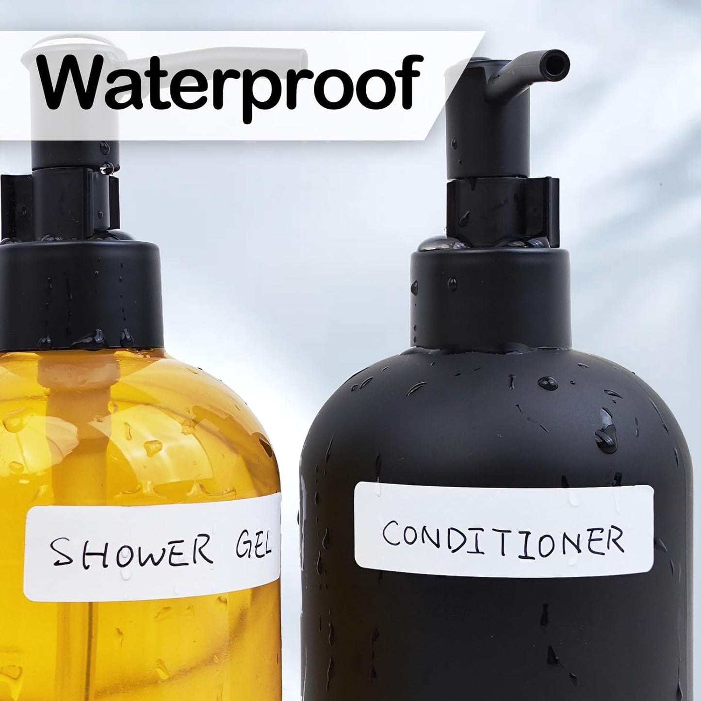 170Pcs White Removable Labels for Jars,for Storage Bins,for Food Containers with 2 Liquid Chalk Marker(White)