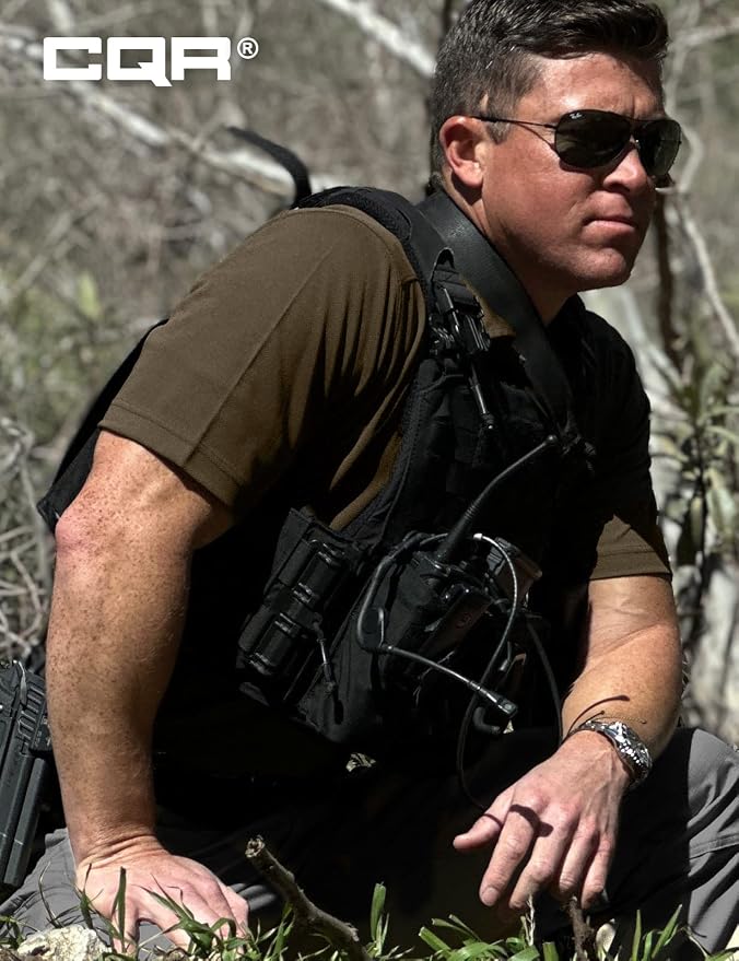 CQR Men's Polo Shirts, Tactical Short Sleeve Golf Performance Shirts, - Image 9