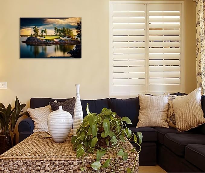 chenchenArt Sunset Landscape Golf Course Wall Art Picture Golf Course Wall Decor - Image 5
