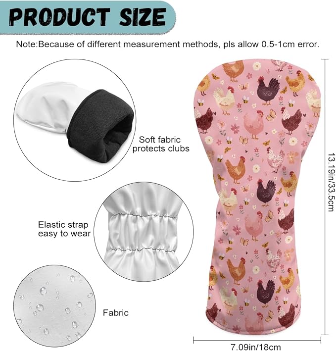 Golf Club Head Covers for Club Protective, Waterproof PU Leather Driver Fairway - Image 6