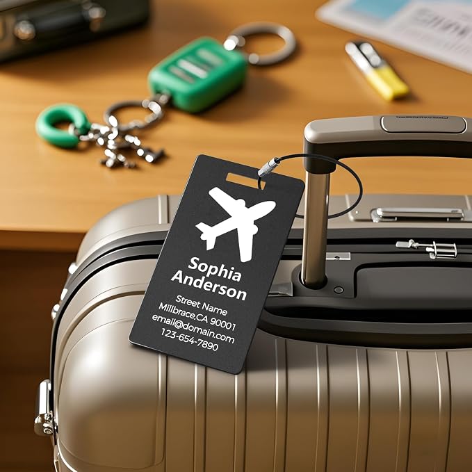 Personalized Metal Luggage Tags, Custom Suitcase Aluminum Name Tags - Image 7