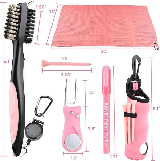 Pink Golf Accessories for Women, Acrylic Paint Ink 16 Pcs Golf Essentials Kit - Image 7