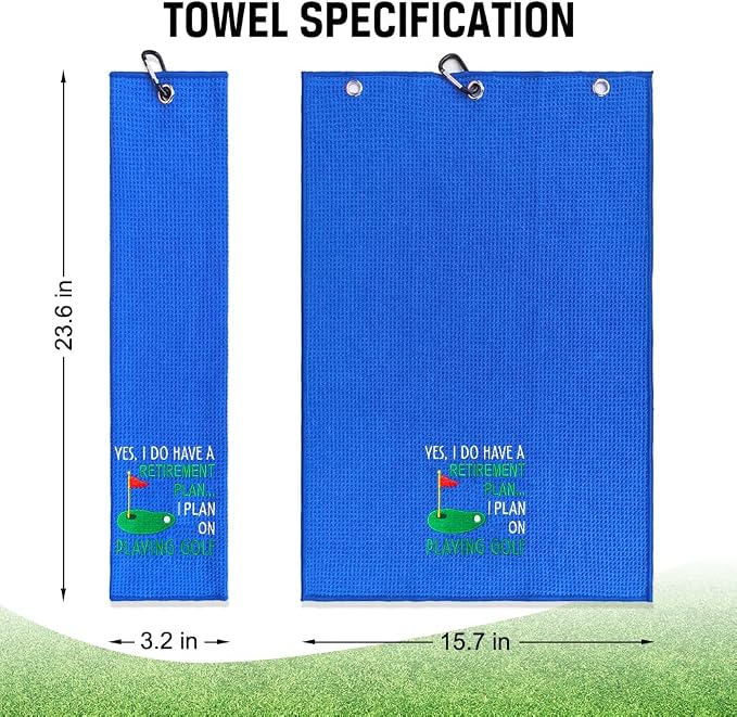 ERHACHAIJIA Yes I'd Have A Retirement Plan Embroidered Golf Towel - Image 2