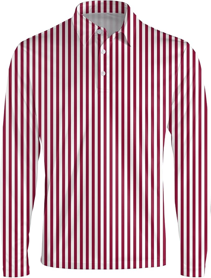 Men's Long Sleeve Golf Shirt Quick Dry 3 Button Work Fishing Outdoor Casual - Image 3