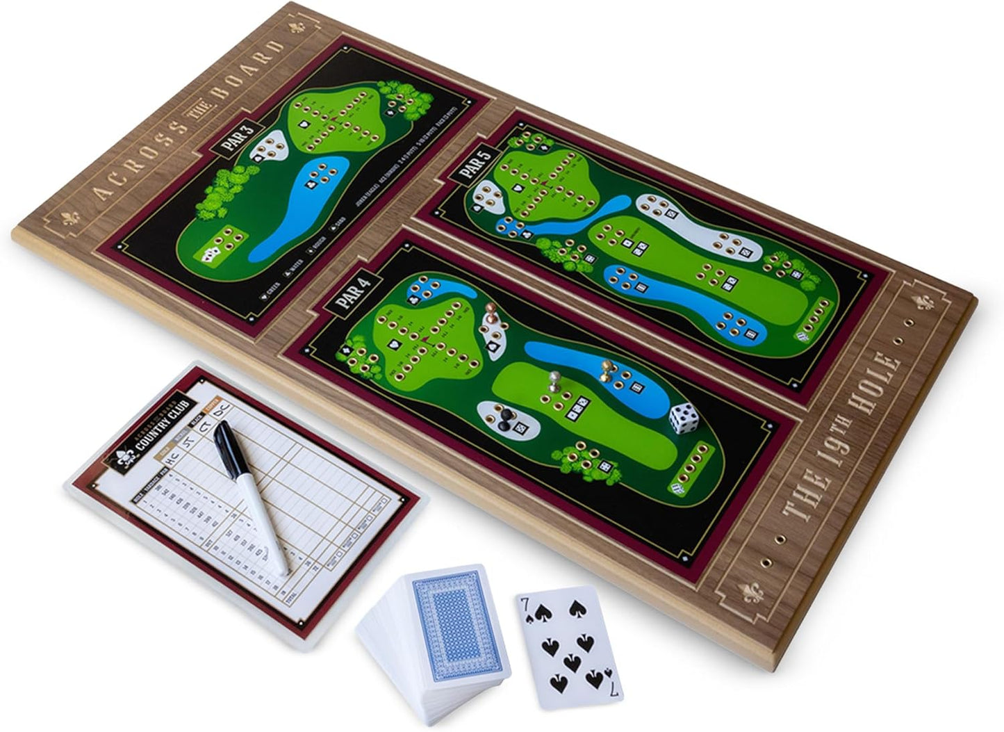 19th Hole Golf Board Game, Walnut Wood Golf Gifts for 2 Players or More, Indoor & Outdoor Family Bonding Activities, Fun Entertainment for Family Gatherings, Events & More - Across the Board Game