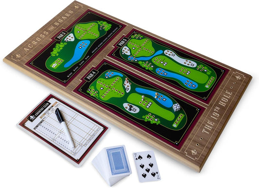 19th Hole Golf Board Game, Walnut Wood Golf Gifts for 2 Players or More, Indoor & Outdoor Family Bonding Activities, Fun Entertainment for Family Gatherings, Events & More - Across the Board Game