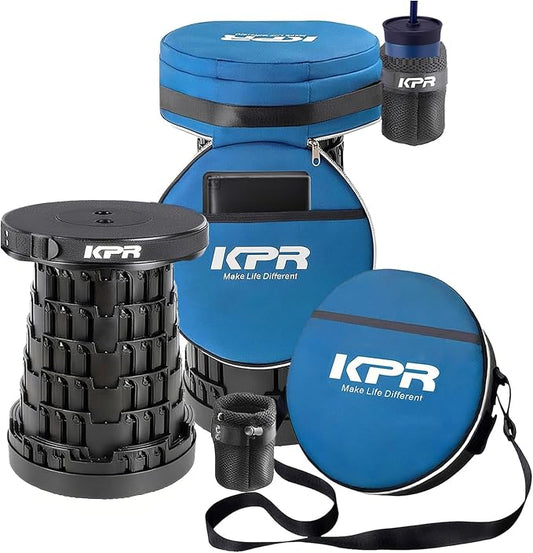 2025 Upgraded Collapsible Stool & 3IN1 Cushioned Carry Bag, Portable Telescopic by KPR