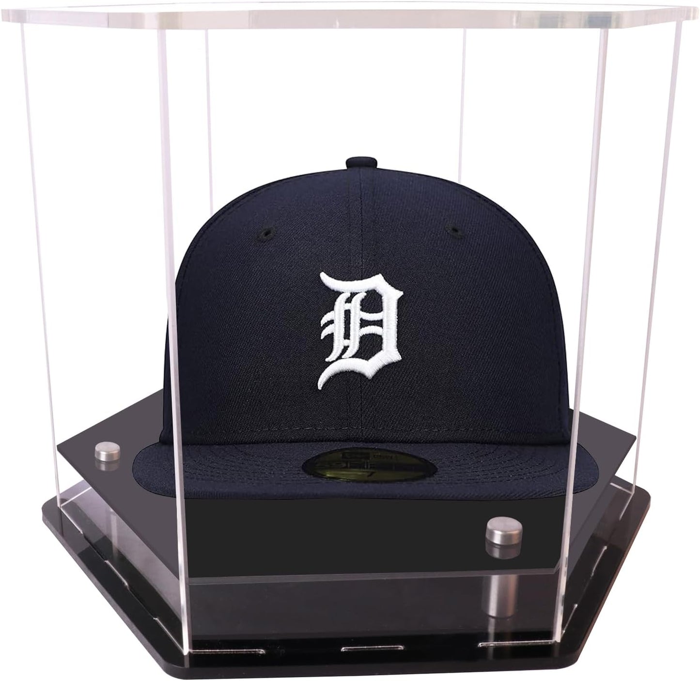 Hat Display Case,Baseball Cap hat Box,Hexagons Clear Acrylic Display Case Baseball or Snapback Caps/Cap of Any Mini (10 inx 8.7 in x 7.9 in)