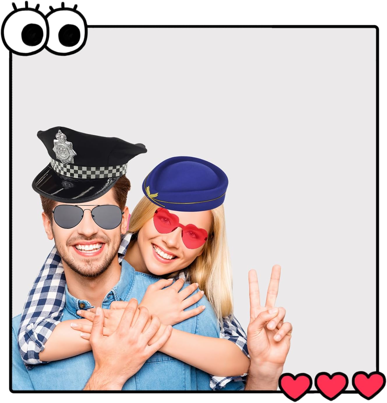 21 Pcs Funny Party Photo Booth Props Set for Adults Assorted Dress Up Costume Hats Props Fun Sunglasses Fun Photo Booth Kits for Wedding Props, Birthday, Cosplay, Bachelorette Party Supplies