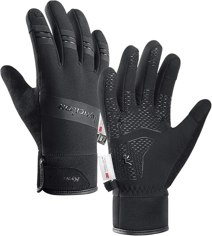FOXLVDA 10℉ Winter Gloves Men Women, Waterproof Windproof Thermal Touch Screen by FOXLVDA