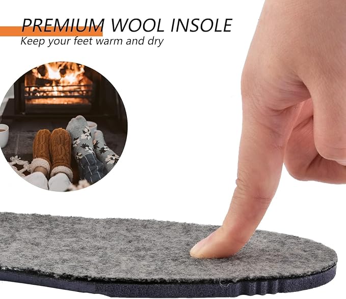 Thick Merino Wool Insoles for Women Fur Fleece Shoes Inserts Memory Foam - Image 4