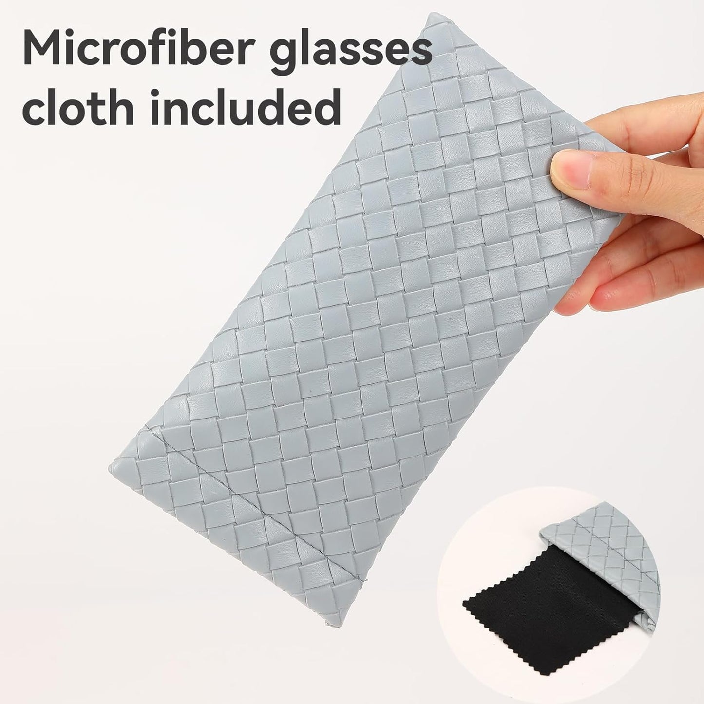 2 PCS Pu Sunglass Organizer Leather Pouch - Soft Squeeze Top Glasses Case Multipurpose Travel Eyeglass Case Pouch Bag