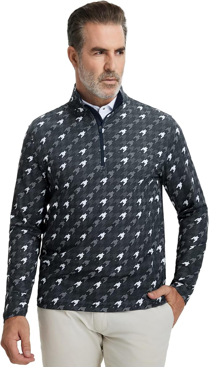 M MAELREG Quarter Zip Golf Pullover Men Dry Fit Long Sleeve Performance Wicking - Image 2