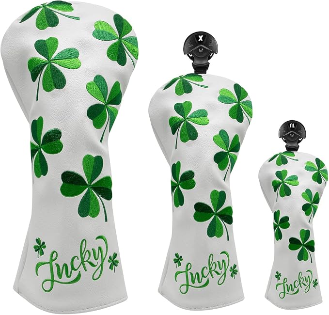Golf Headcovers Live Lucky Golf Driver Covers Advanced Embroidery Fairway Wood by ALIENNANAGolf