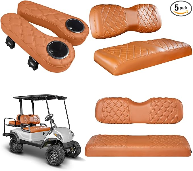 NOKINS Golf Cart Seat Covers for YAMAHA/G29/Drive2, Vinyl Front&Rear Seat Cover by NOKINS-GolfCartPartsFactory
