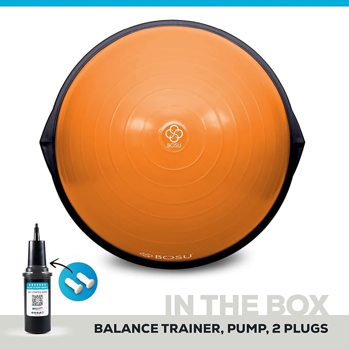Bosu Balance Ball Exercise Trainer, Home Gym Equipment w/ Guided Workouts & Pump - Image 5