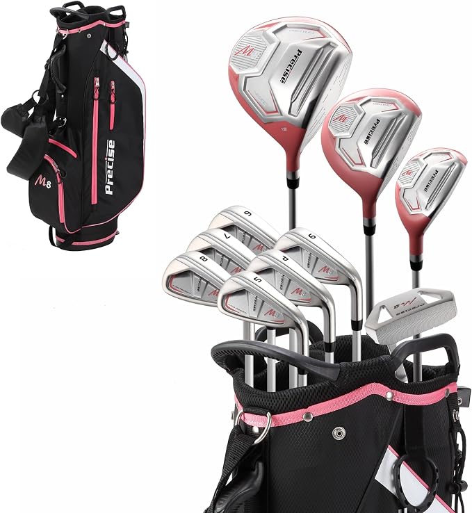 Precise M8 15-Piece Womens Golf Club Full Set, Putter & Stand Bag, Lightweight by PreciseGolf