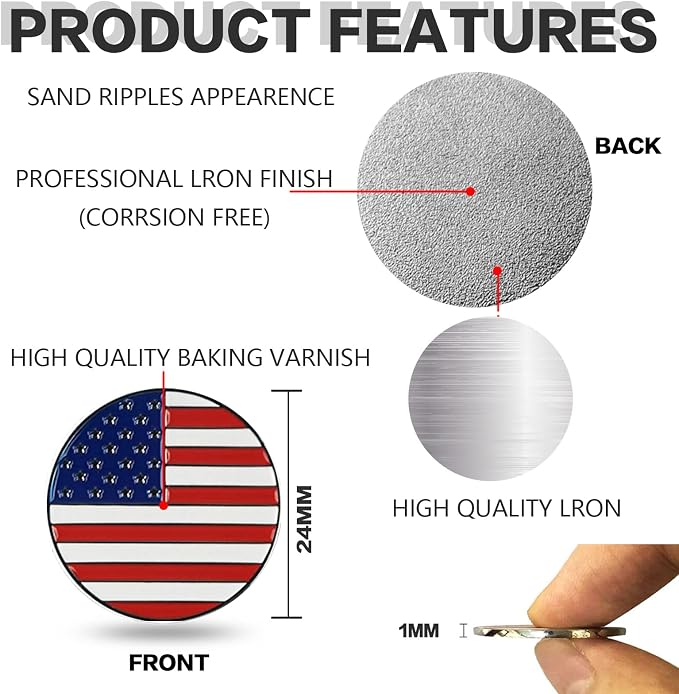 Amy Sport Golf Ball Markers Assorted Patterns Fits All Magnetic Golf Tools - Image 2