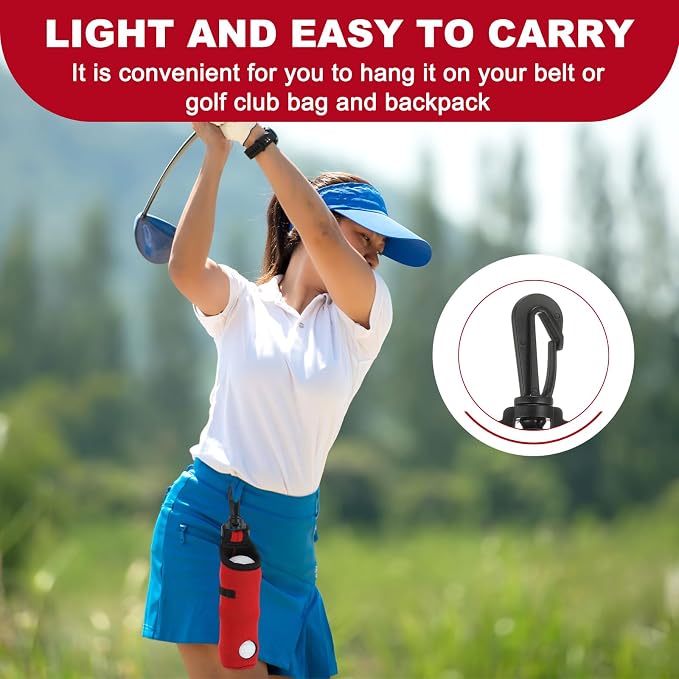 uxcell Golf Ball Carry Bag, Waist-Mounted Storage Bag Neoprene Golf Tee Holder - Image 4