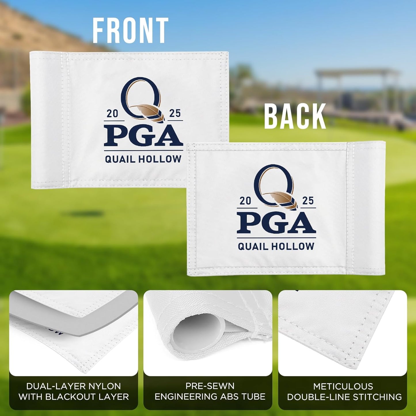 2025 Themed Mini Golf Flag, 8x6 Inch, Double-Sided Silk-Printed, Durable 420D Nylon, Ideal for Backyard Practice Putting Green