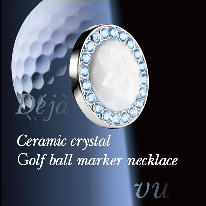 Golf Ball Marker with Ceramic Crystal Ball Marker Necklace Gifts Accessories - Image 2