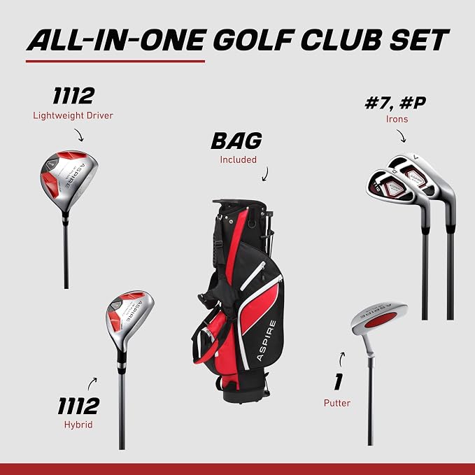 Aspire Junior Plus Kids Golf Clubs – Boys’ & Girls’ Right-Handed Golf Set - Image 2