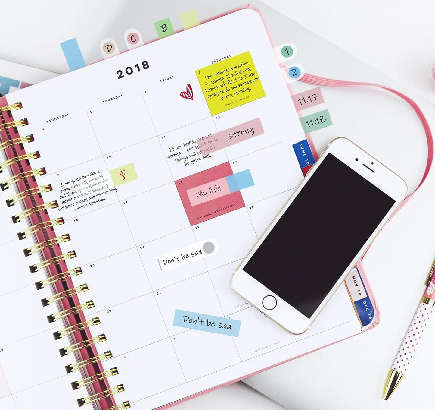 1200 pcs Index Tabs,Sticky Markers Transparent Arrow Index Flags Tabs,Plastic Sticky Notes for Page Marking for Books,Files,Annotation Tabs,10 Colors Macaron Styles Writable Page Tabs