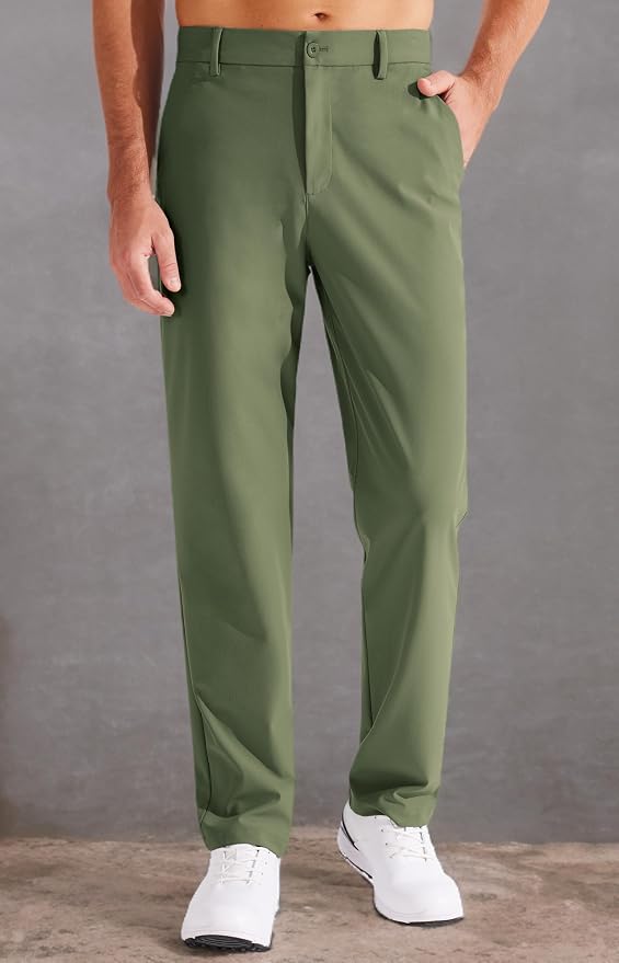 Libin Men's Golf Pants Classic Fit Flat Front Work Dress Pants 29" 31" 33" - Image 6