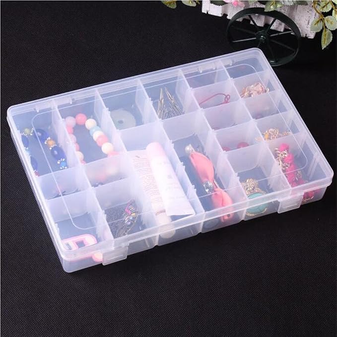 Gospire 36 Grids Clear Plastic Jewelry Box Organizer Storage Container - Image 3
