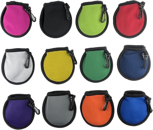 12 Pieces Portable Pocket Golf Ball Cleaner Pouch Golf Ball Washer