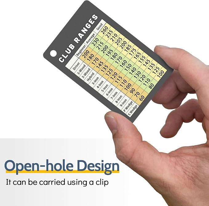 Golf Club Range Chart Card, Easy Carry - Image 3