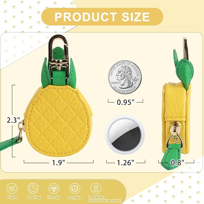 XSUIOY Orange Fruit Coin Purse Keychain Bag Charm, Mini Leather Coin Purse & - Image 2